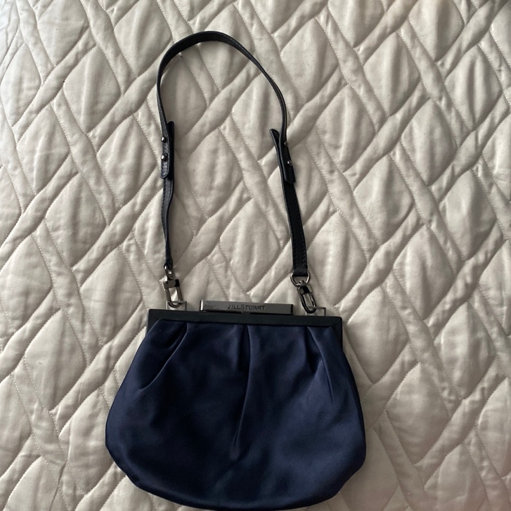 Navy Blue Satin Jill Stuart Clutch